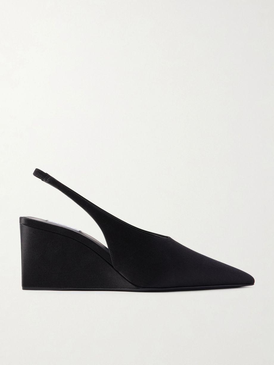 Cube 75 satin slingback wedge pumps by ALAIA