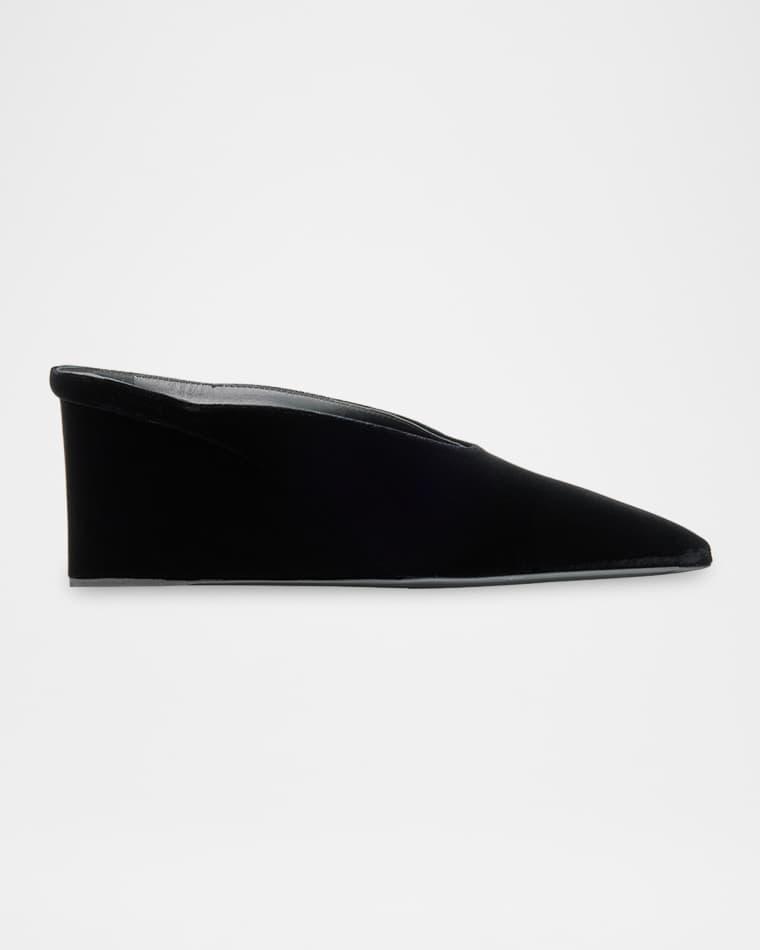 Cube Velvet Wedge Mules by ALAIA