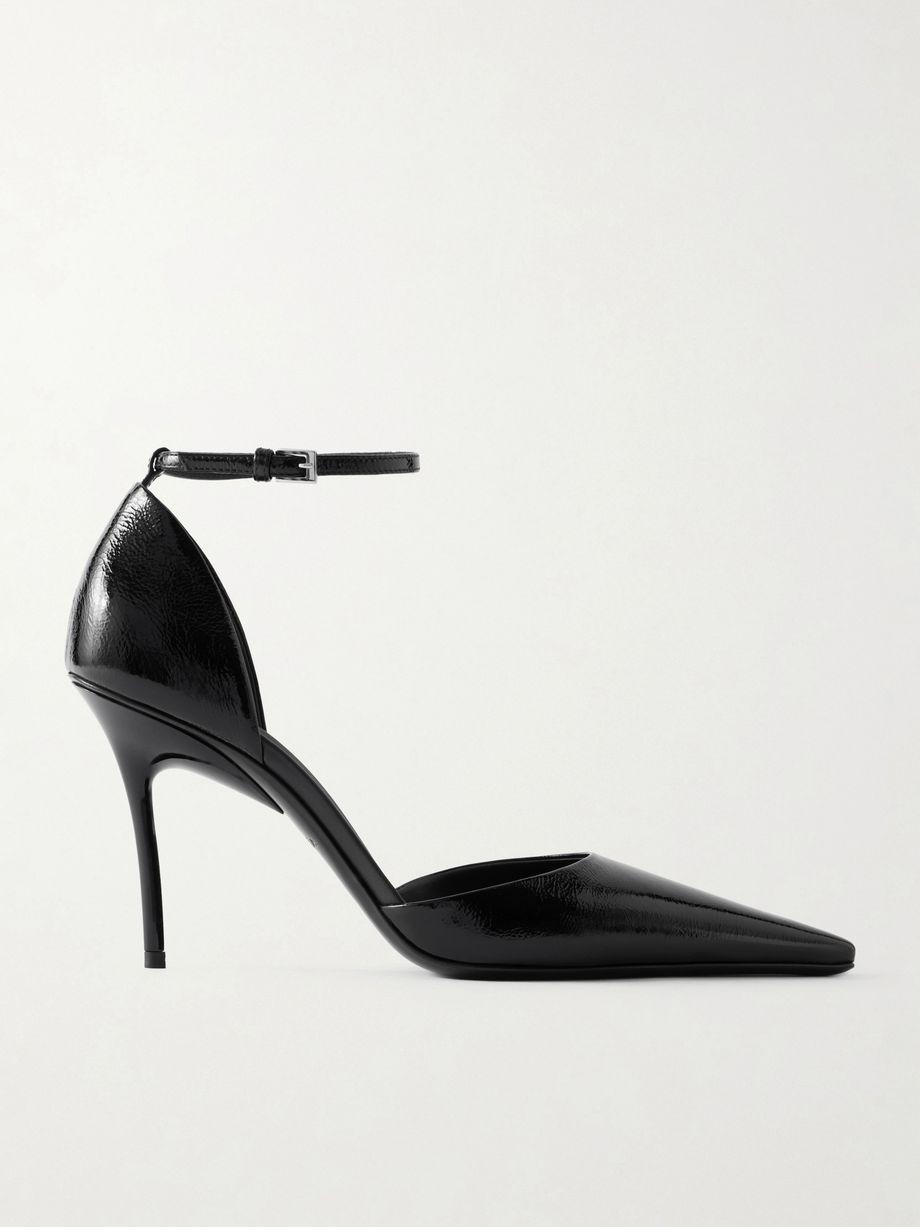 D'Orsay 90 glossed textured-leather pumps by ALAIA