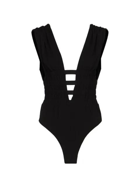 Deese cut-out ruched bodysuit by ALAIA
