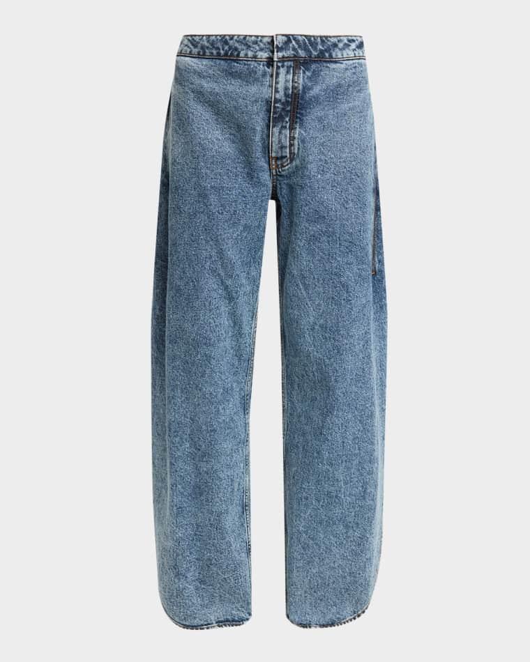 Denim Petal Pants by ALAIA