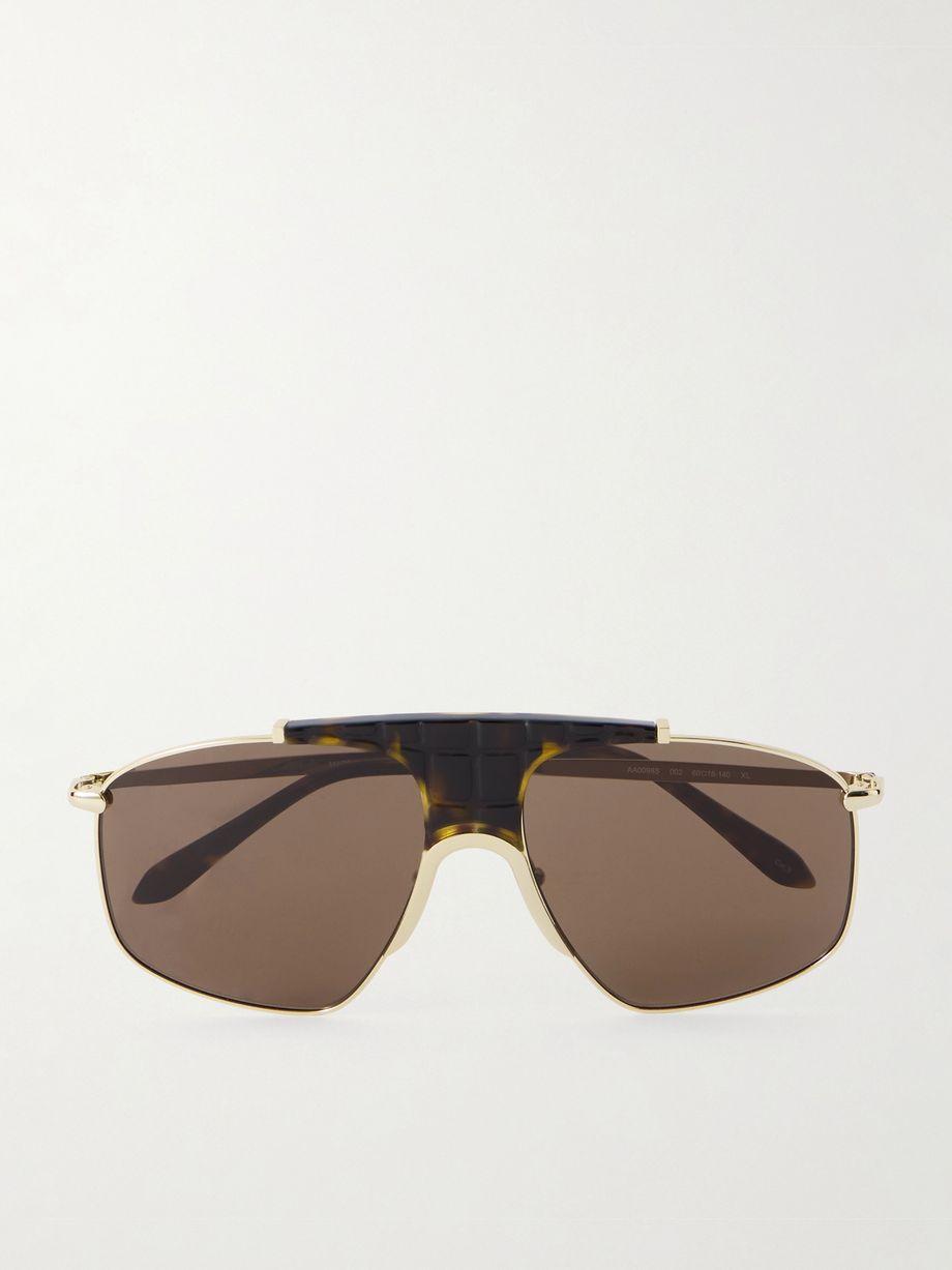 Aviator-style gold-tone and tortoiseshell acetate sunglasses by ALAIA EYEWEAR