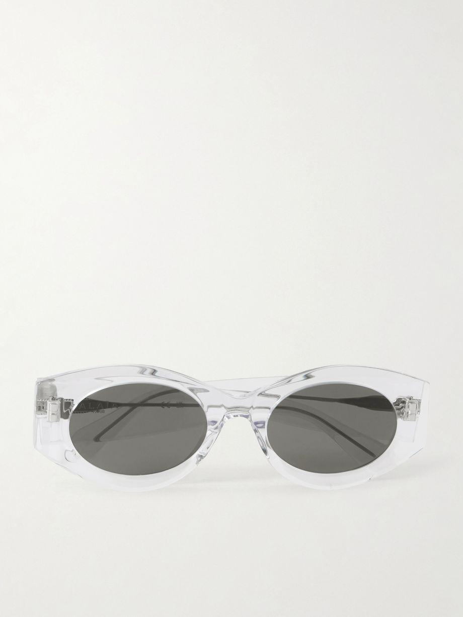 Lettering round-frame acetate sunglasses by ALAIA EYEWEAR