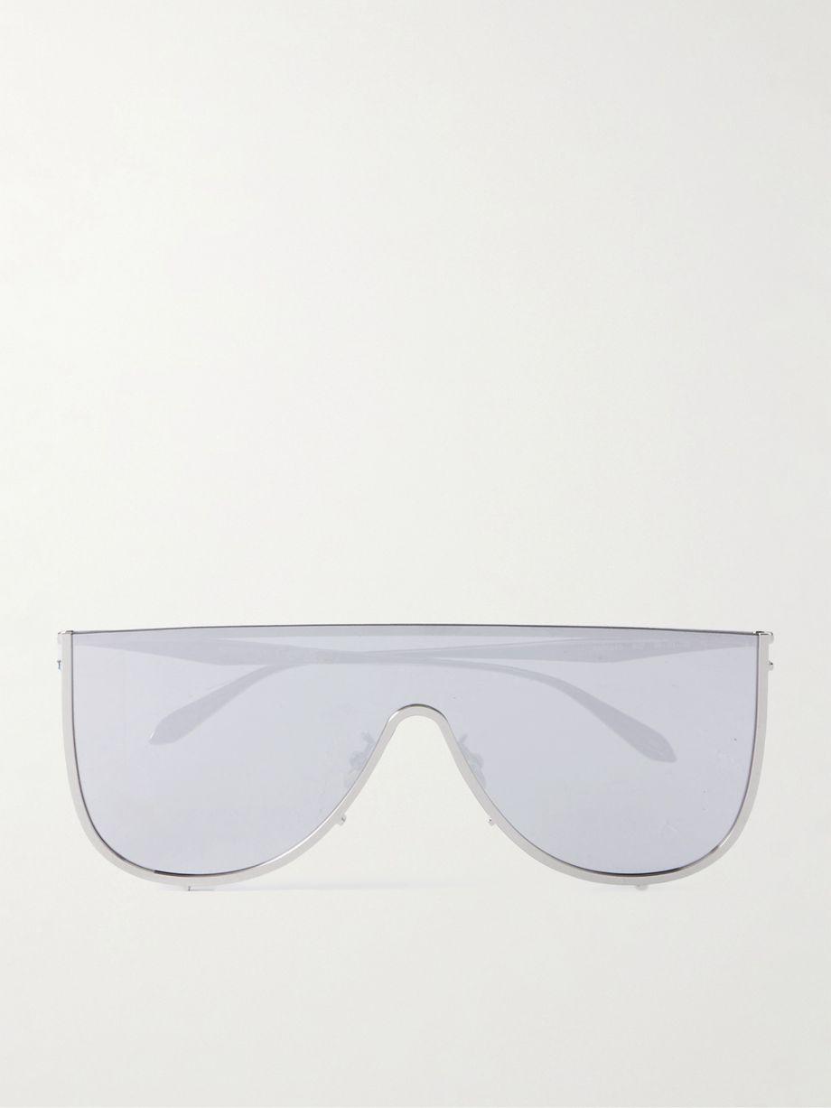 Mask large D-frame silver-tone sunglasses by ALAIA EYEWEAR