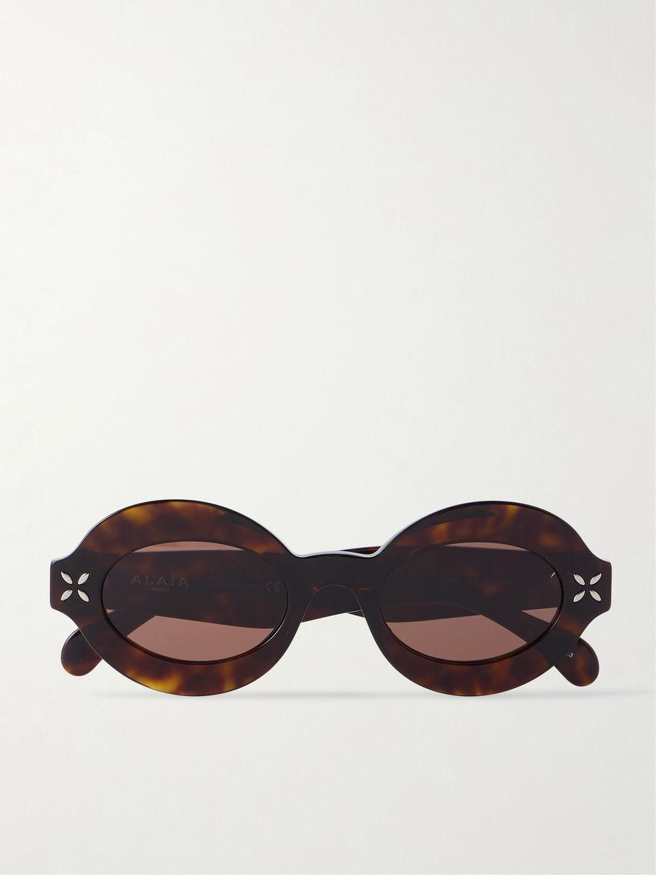 Petal oval-frame tortoiseshell acetate sunglasses by ALAIA EYEWEAR