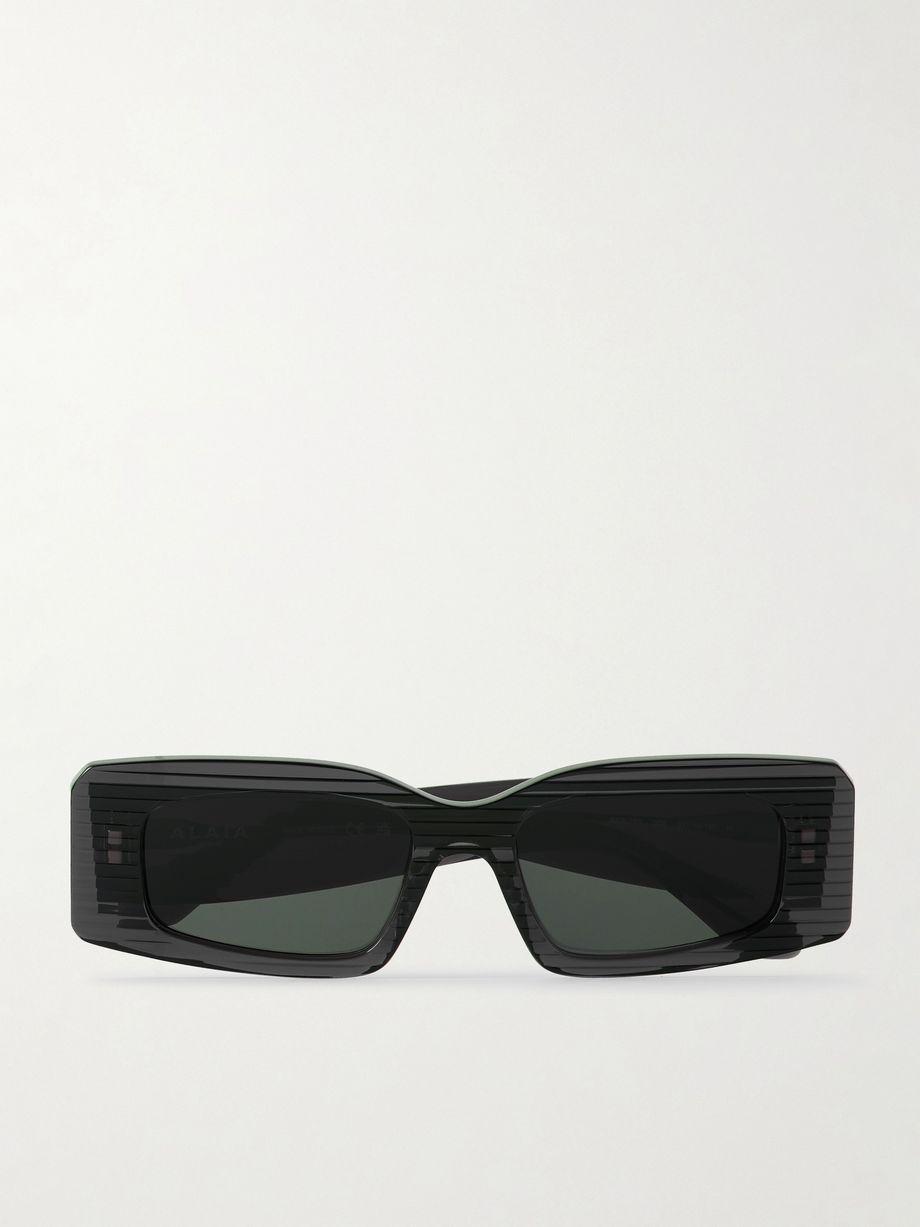 Rectangular-frame textured-acetate sunglasses by ALAIA EYEWEAR