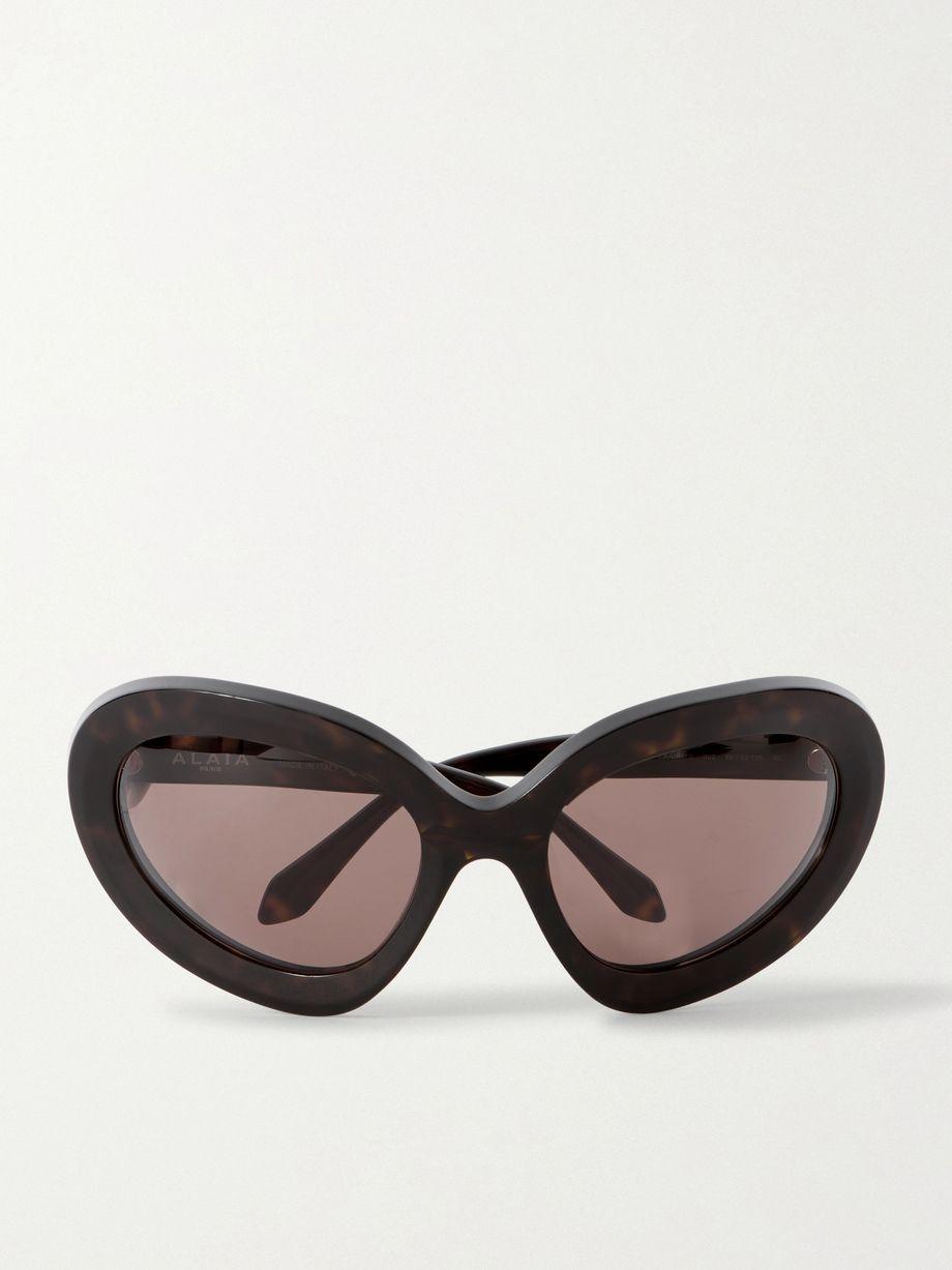 Round-frame tortoiseshell acetate sunglasses by ALAIA EYEWEAR