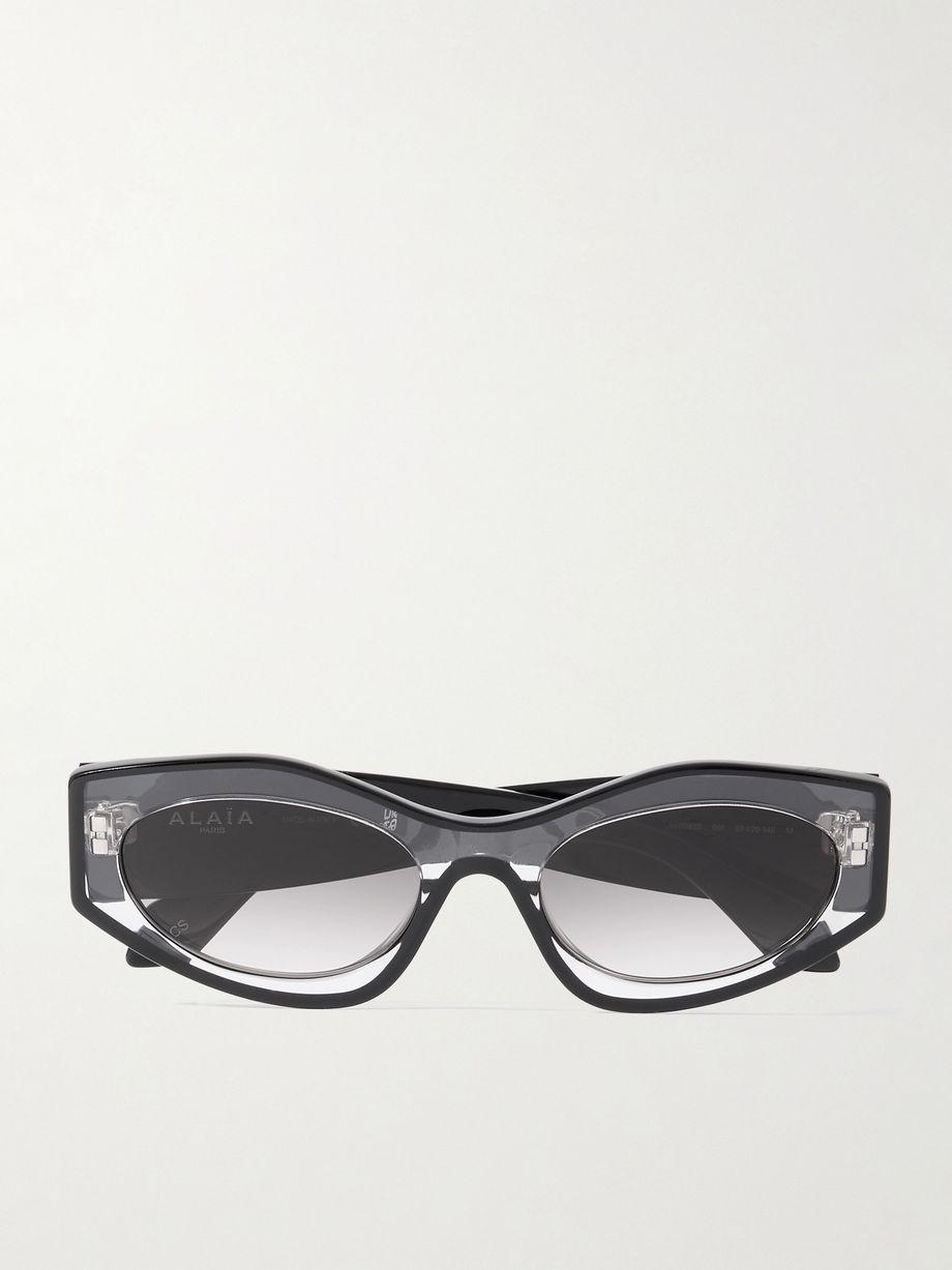 Two-tone cat-eye acetate sunglasses by ALAIA EYEWEAR