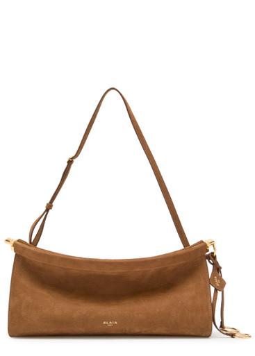 East West medium nubuck shoulder bag by ALAIA