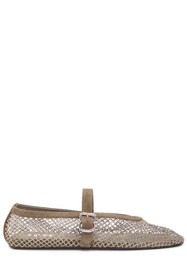 Embellished-mesh ballet flats by ALAIA