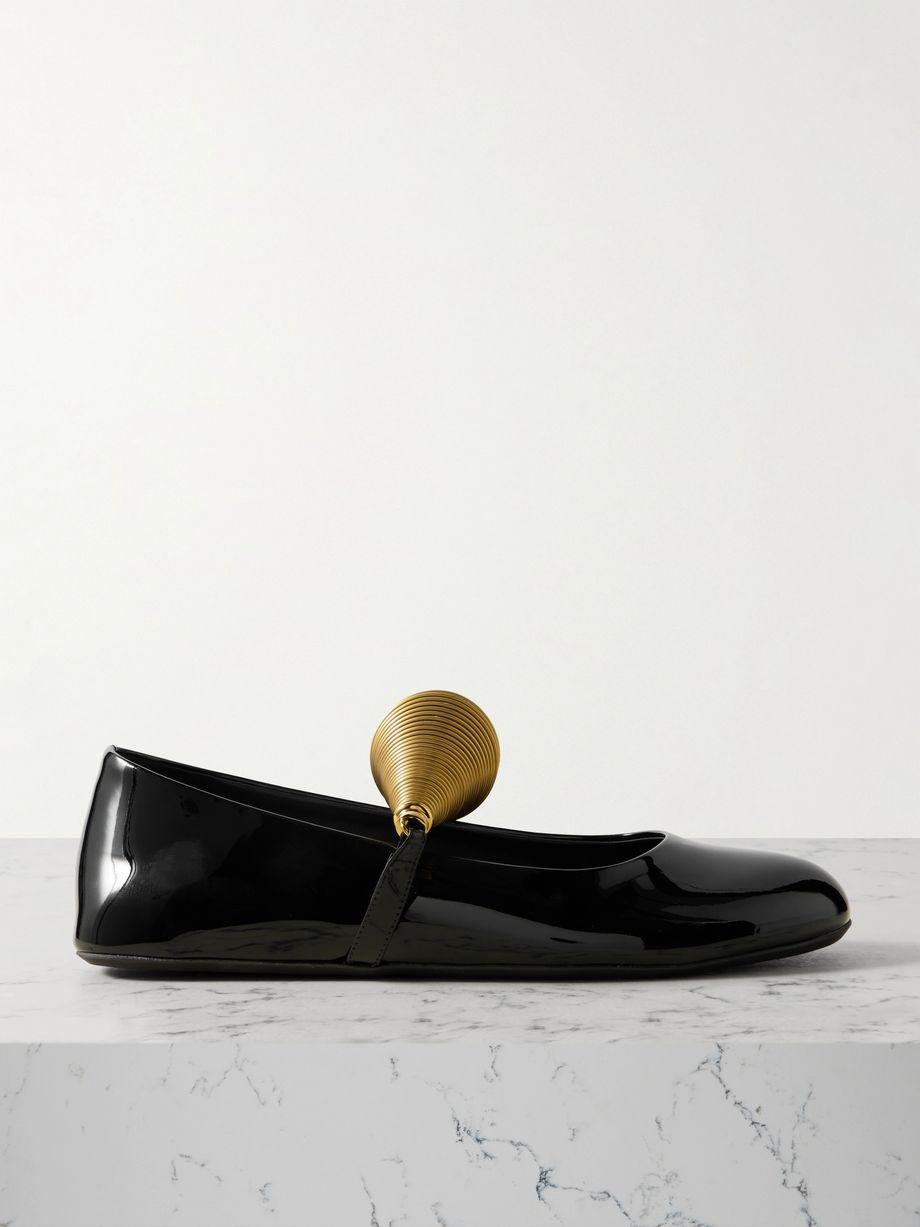 Embellished patent-leather ballet flats by ALAIA
