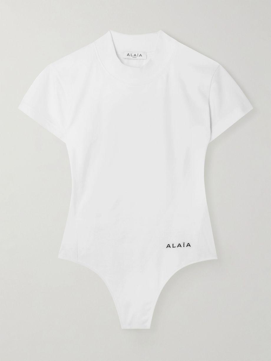 Embroidered stretch-cotton jersey bodysuit by ALAIA