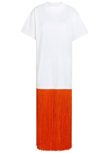 Fringed cotton T-shirt by ALAIA