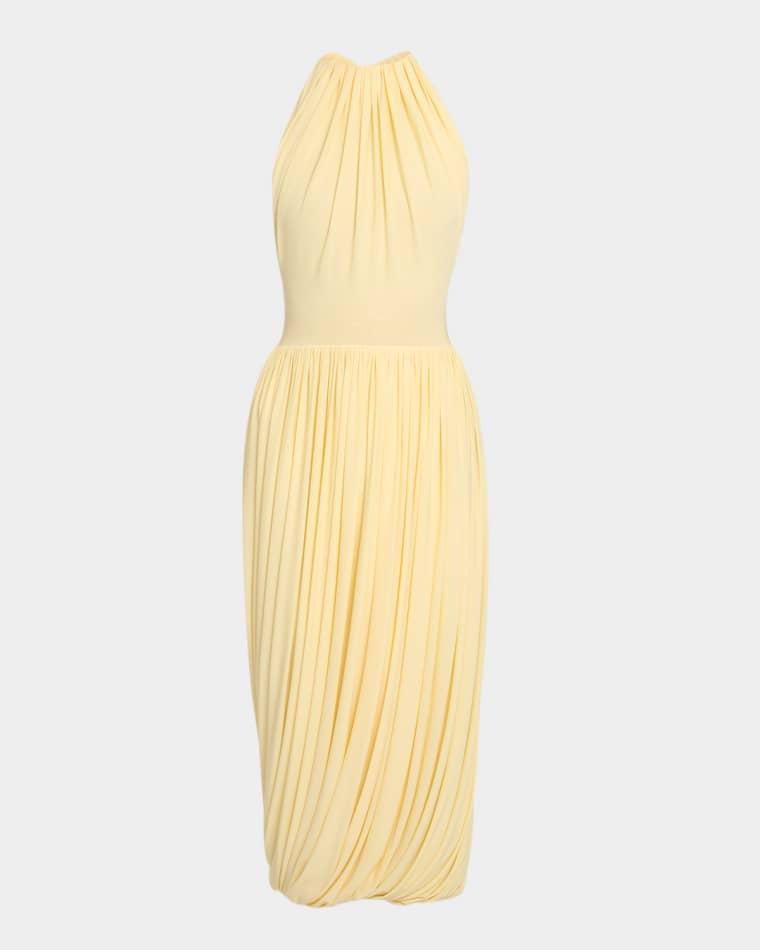 Gathered Jersey Midi Dress by ALAIA