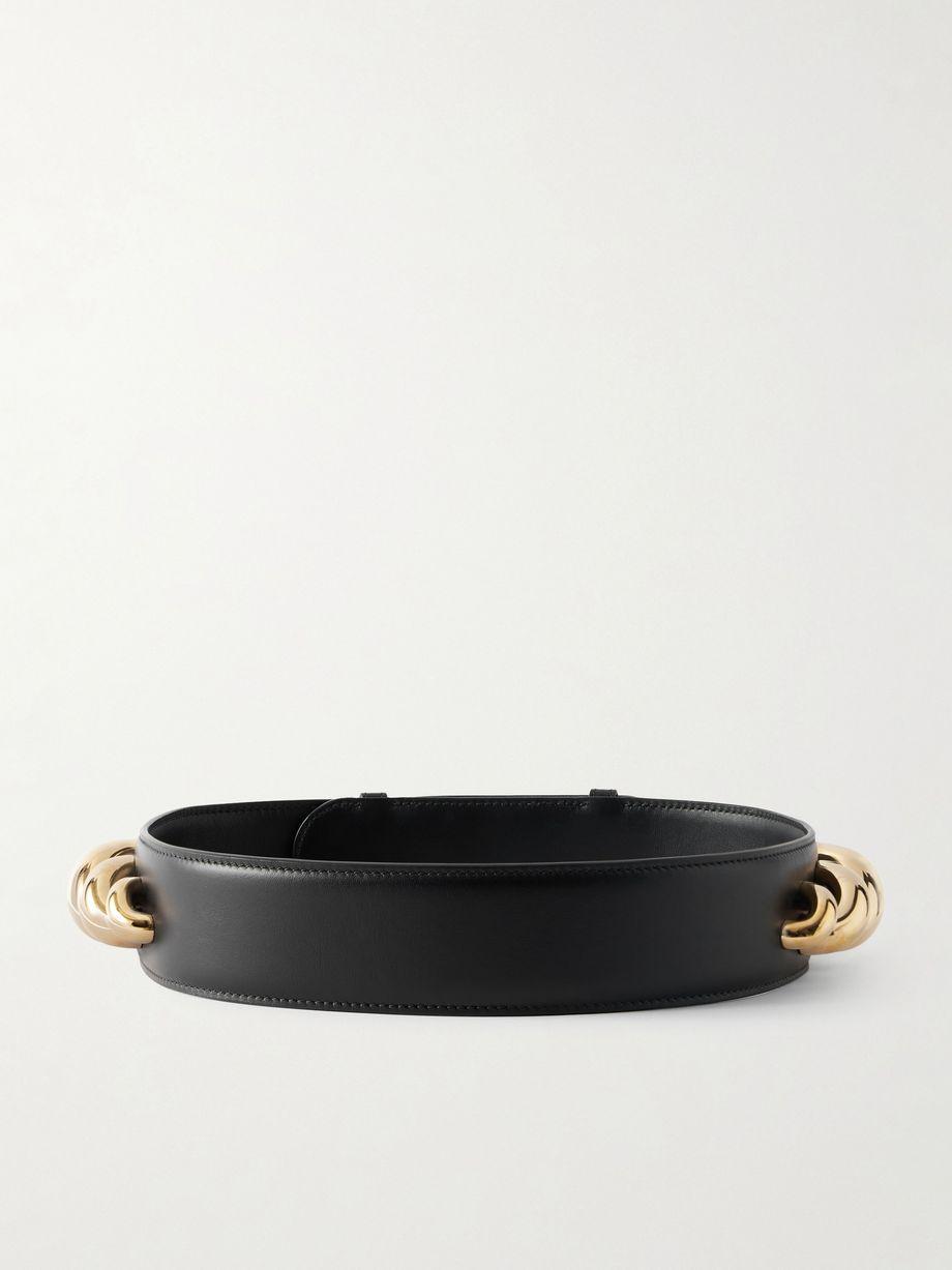 Gold-tone embellished leather belt by ALAIA