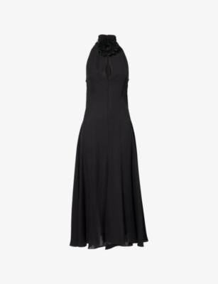 High-Neck Flower Woven Midi Dress by ALAIA