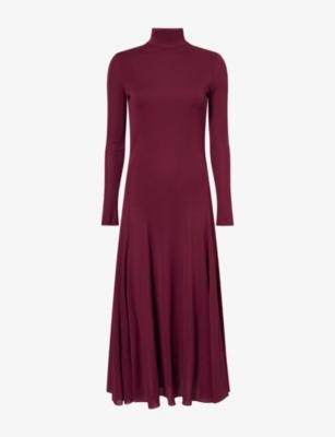 High-Neck Heart Woven Midi Dress by ALAIA