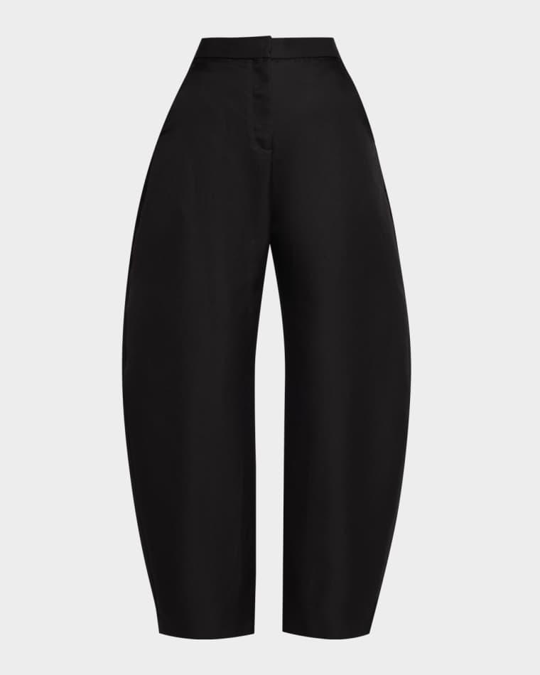 High-Rise Wool Round Barrel-Leg Pants by ALAIA