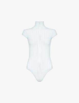 High-neck semi-sheer knitted body by ALAIA