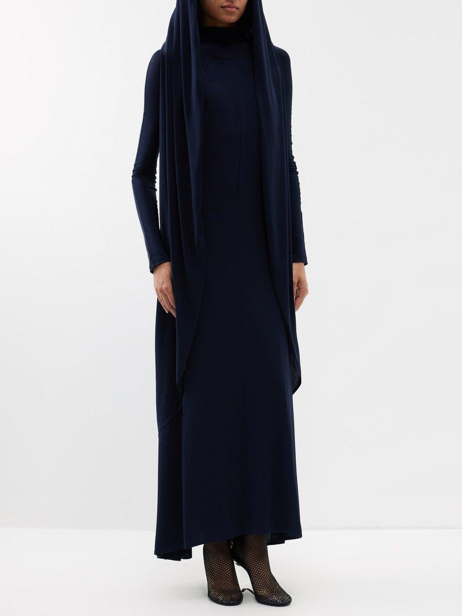Hooded jersey maxi dress by ALAIA