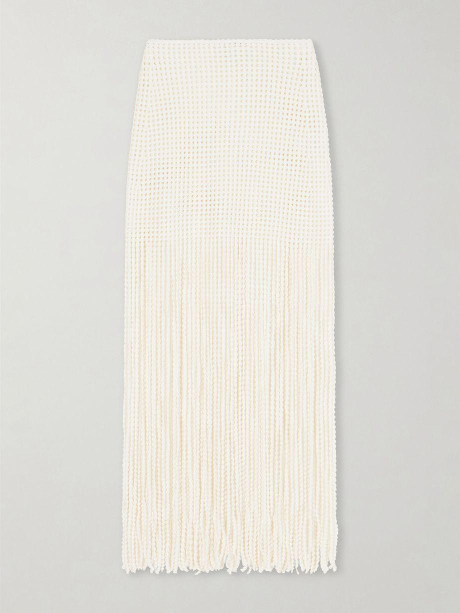Knitted fringed midi skirt by ALAIA