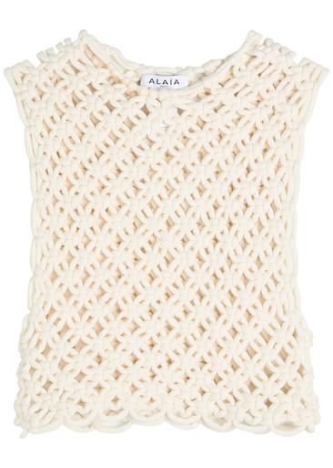 Knotted cotton-blend crop top by ALAIA