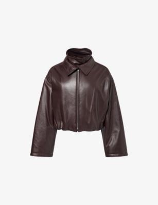Layered Leather Bomber Jacket by ALAIA