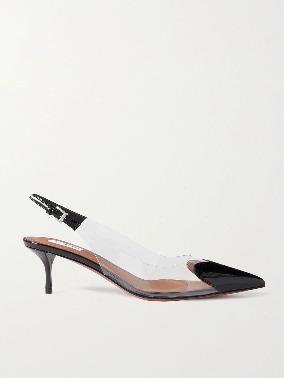 Le Cœur 55 PU and patent-leather slingback pumps by ALAIA