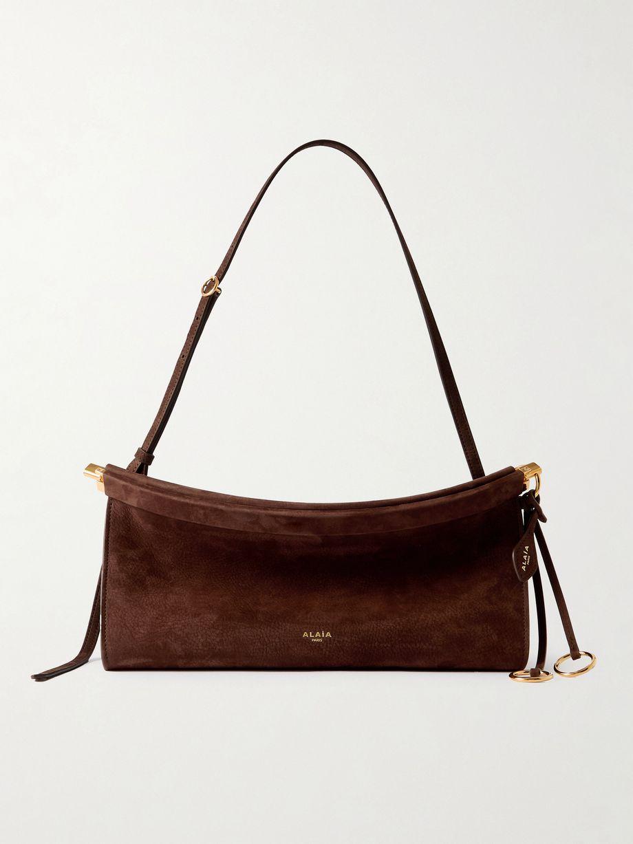 Le Click E/W medium nubuck shoulder bag by ALAIA