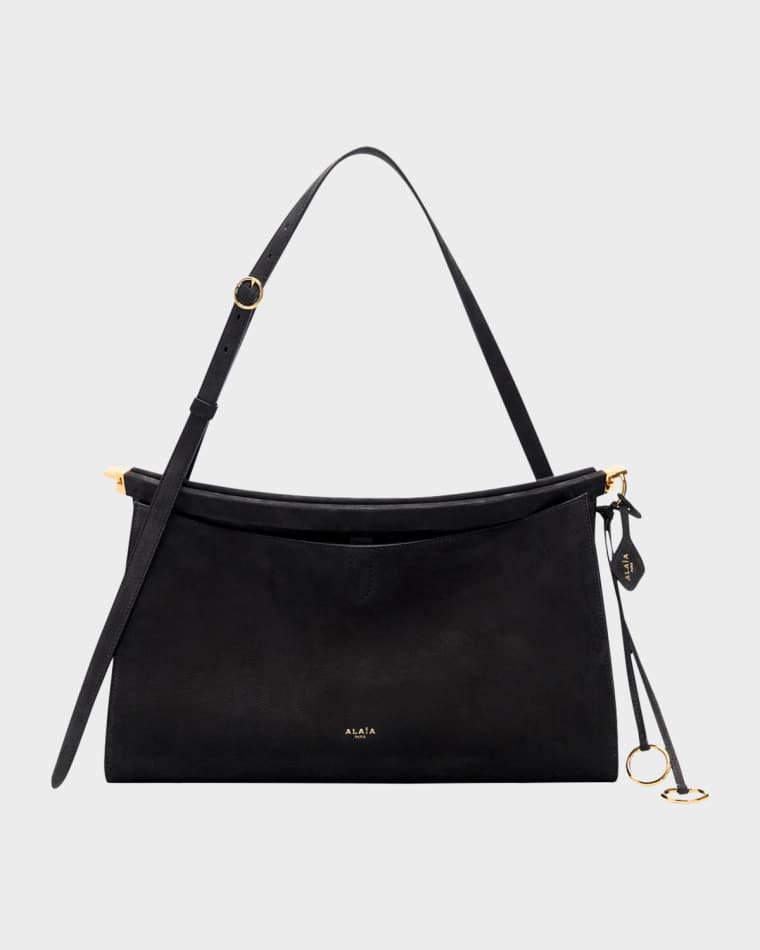 Le Click Large East-West Suede Shoulder Bag by ALAIA
