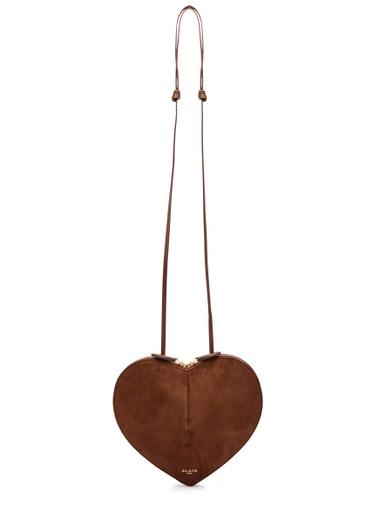 Le Coeur suede cross-body bag by ALAIA