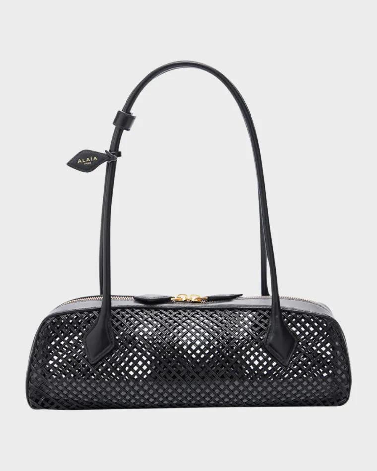 Le Teckel Medium Leather Net Shoulder Bag by ALAIA