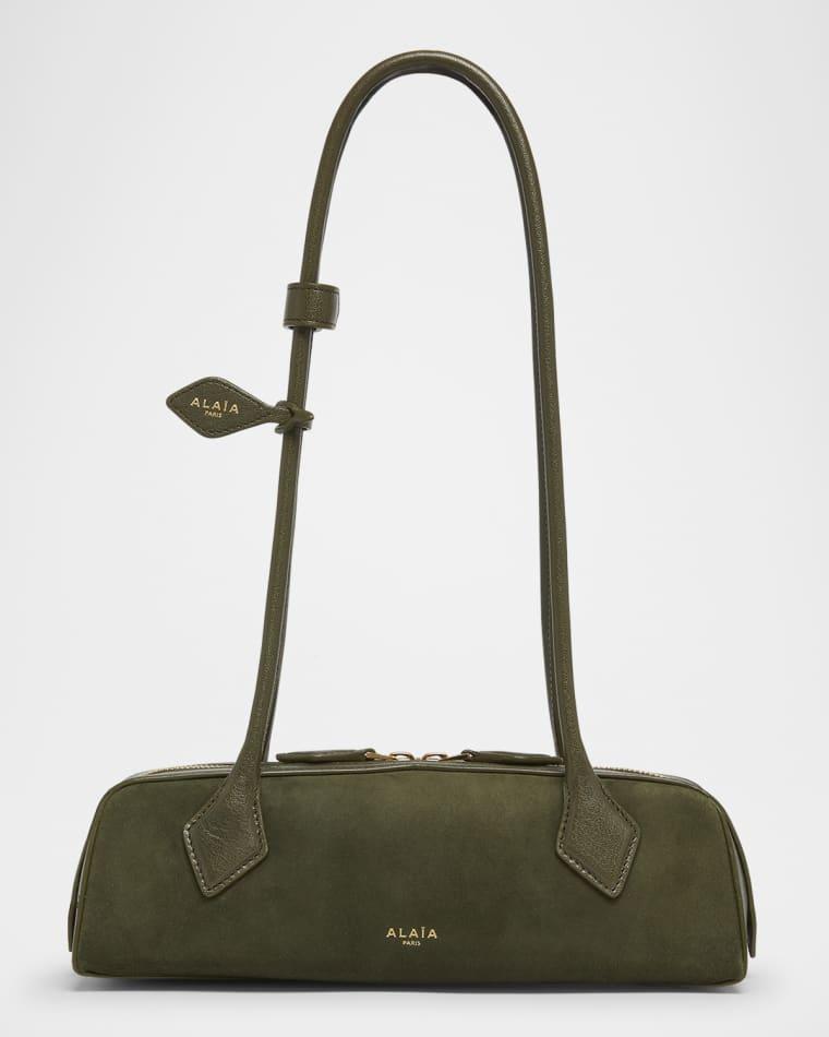 Le Teckel Small Shoulder Bag in Suede and Leather by ALAIA