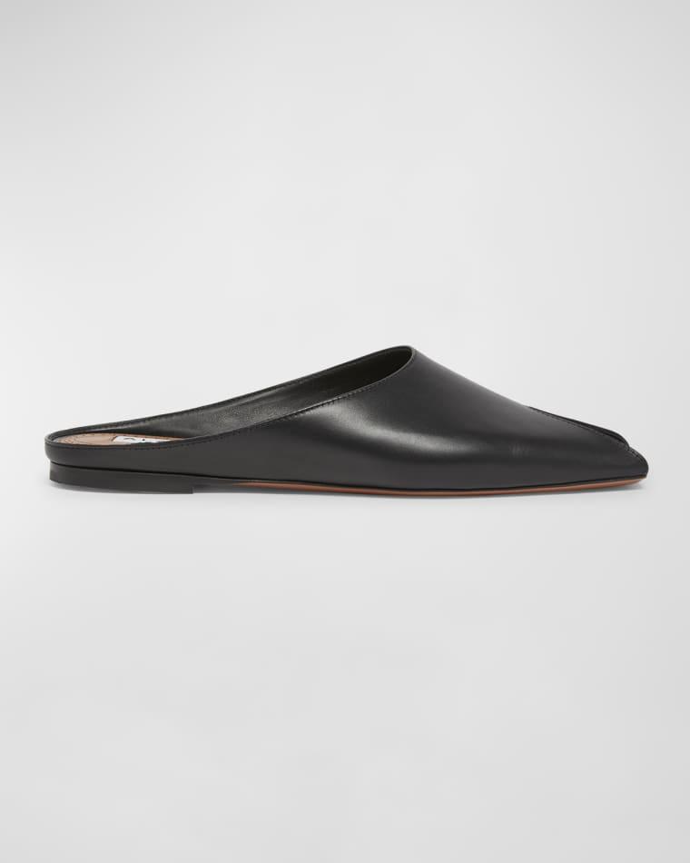 Leather Peep-Toe Ballerina Mules by ALAIA