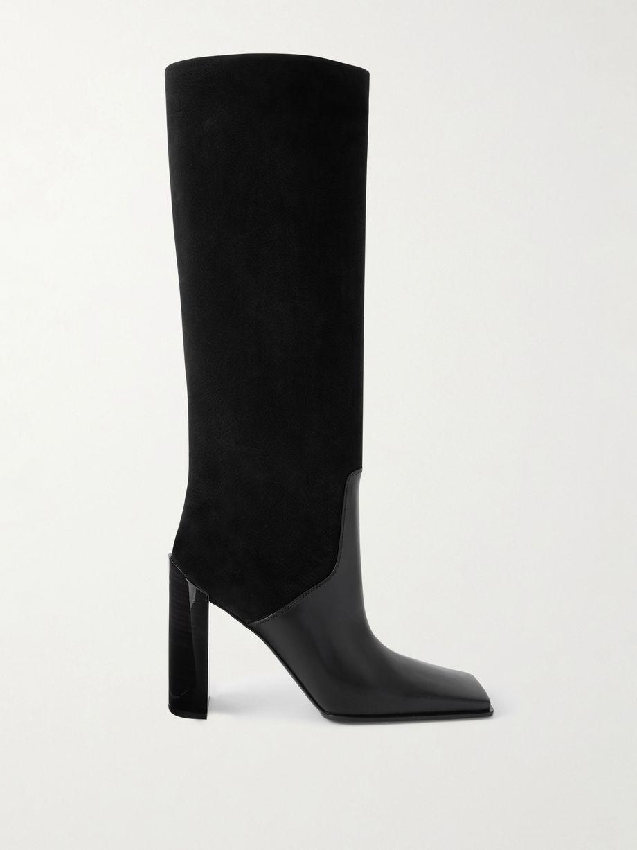 Leather and nubuck knee boots by ALAIA