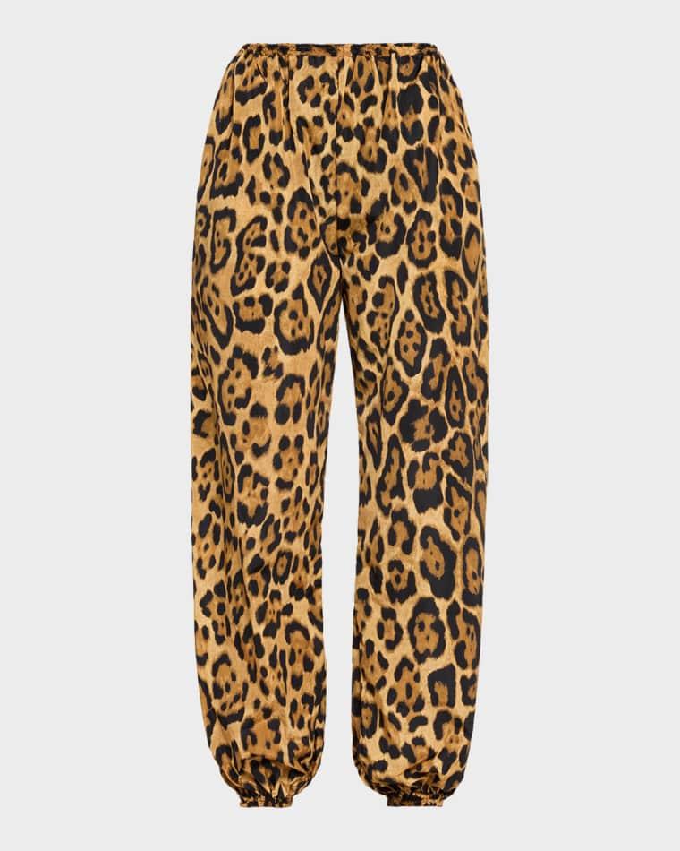 Leopard-Print Nylon Balloon Pants by ALAIA