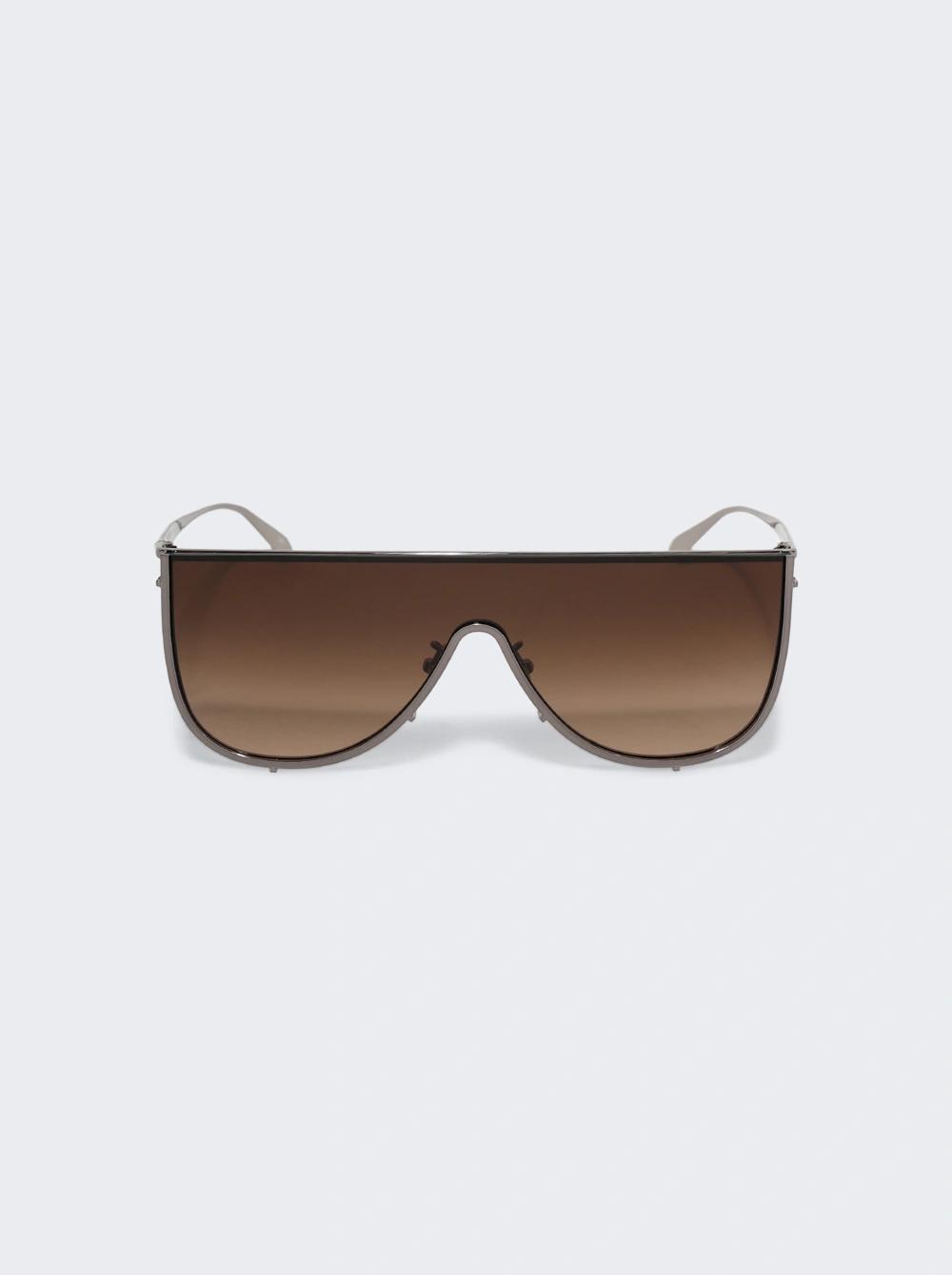 Metal Mask Sunglasses Ruthenium  | The Webster by ALAIA