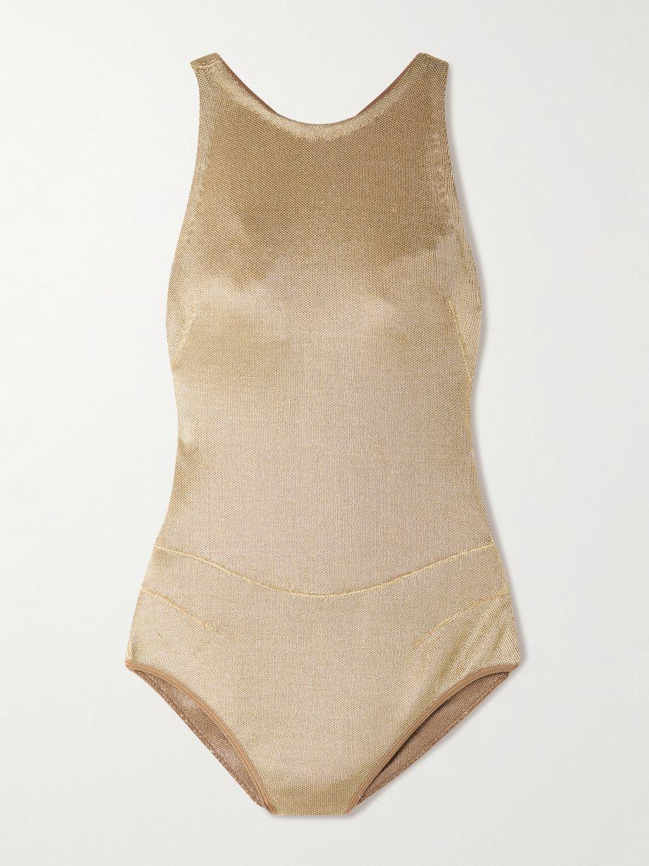 Metallic knitted bodysuit by ALAIA