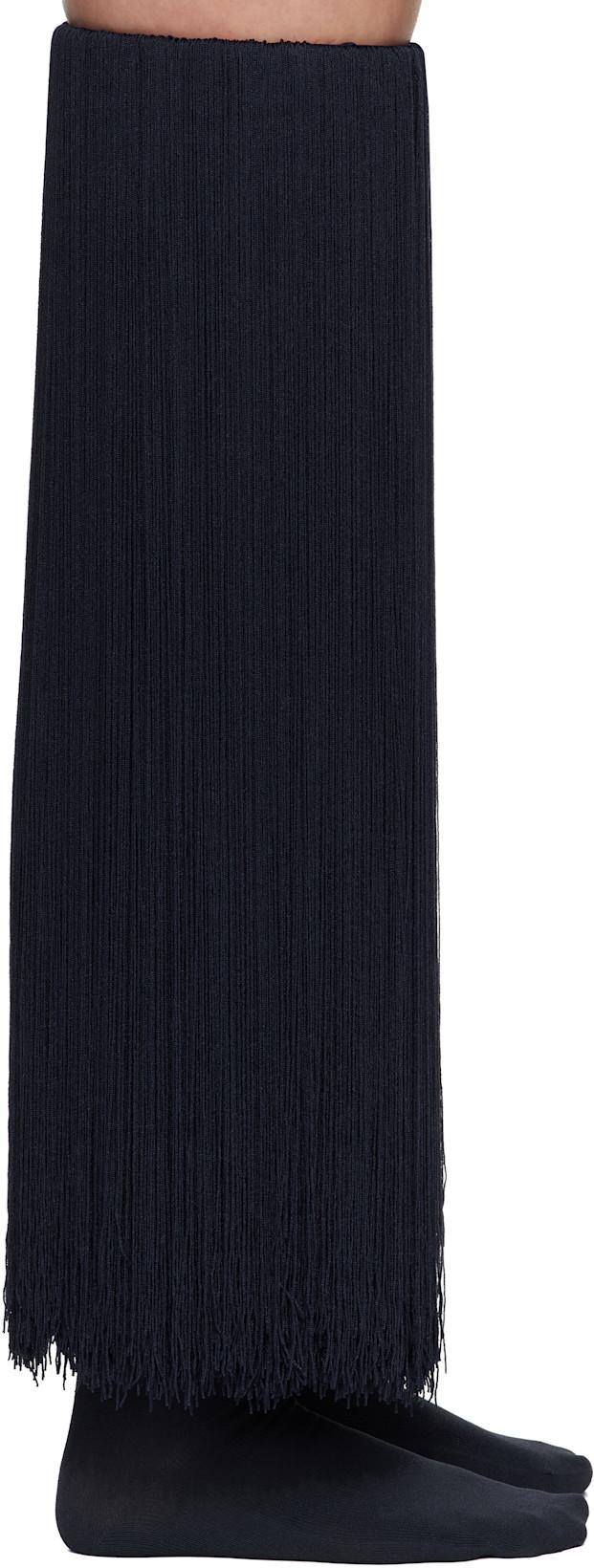 Navy High Fringed Socks by ALAIA