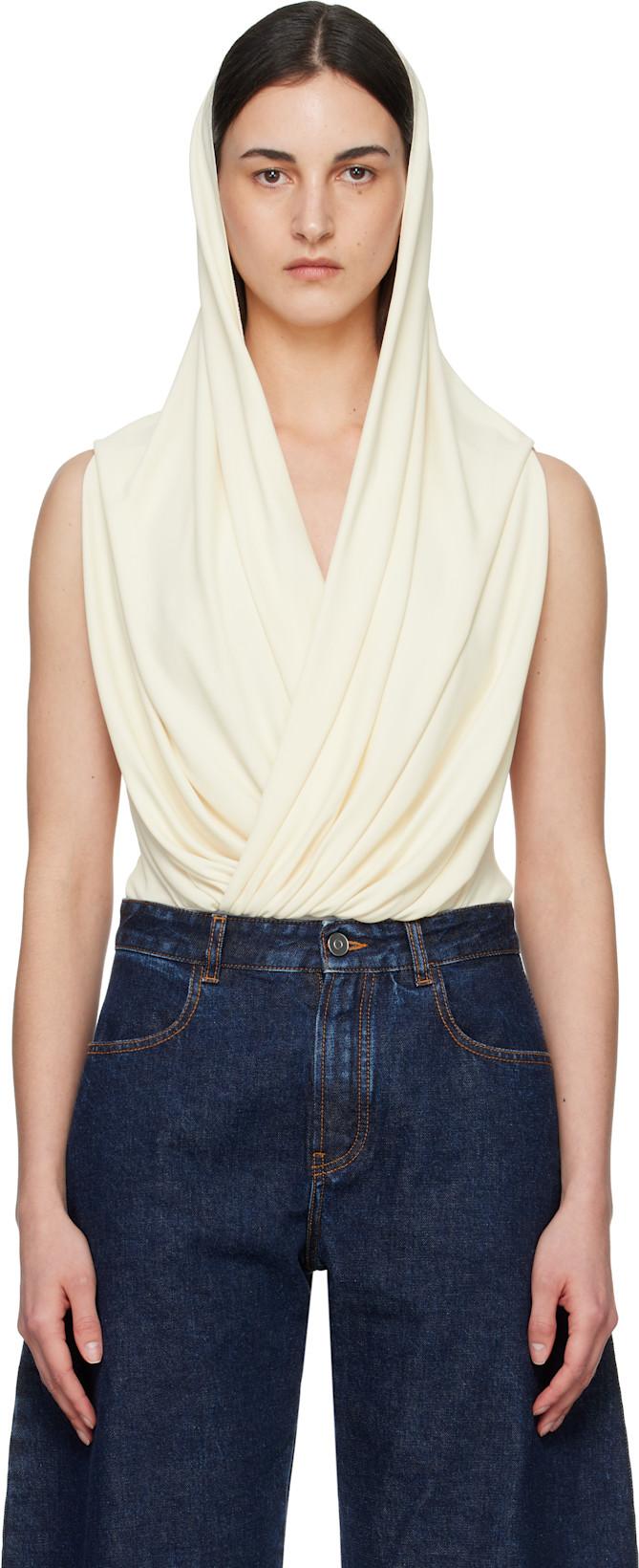 Off-White Hooded Viscose Bodysuit by ALAIA