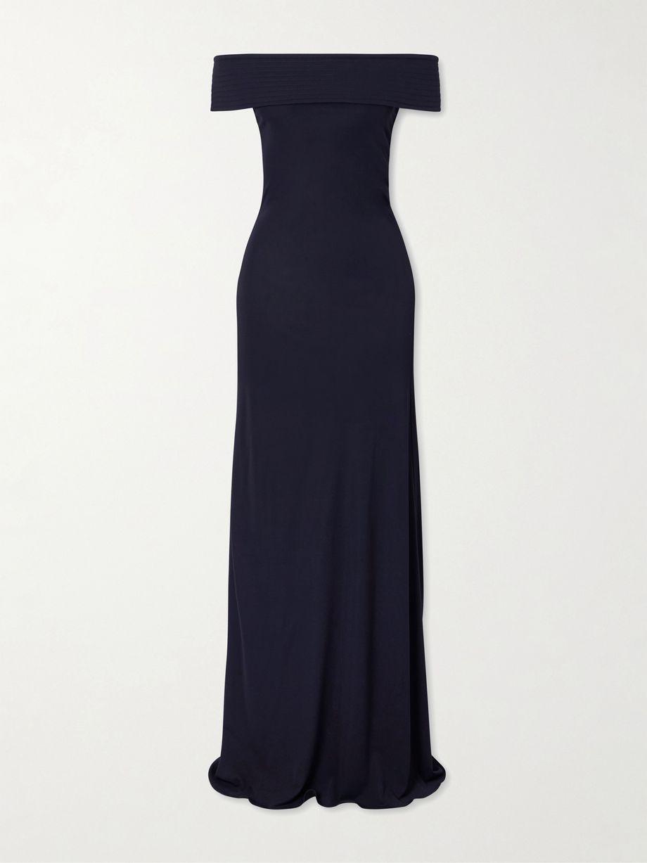 Off-the-shoulder stretch-jersey maxi dress by ALAIA