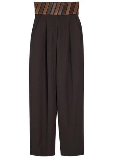 Panelled belted wool trousers by ALAIA