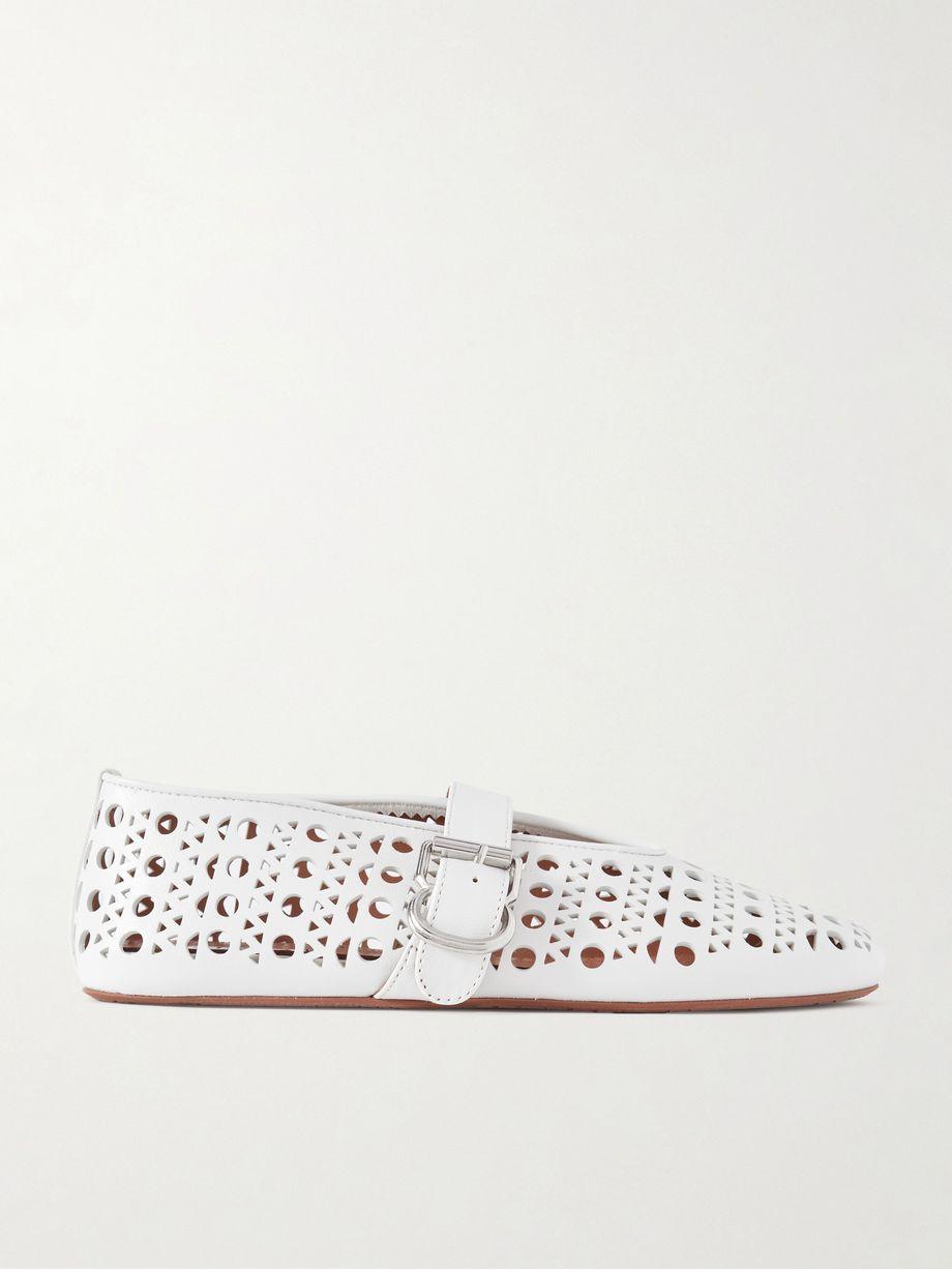 Perforated leather ballet flats by ALAIA
