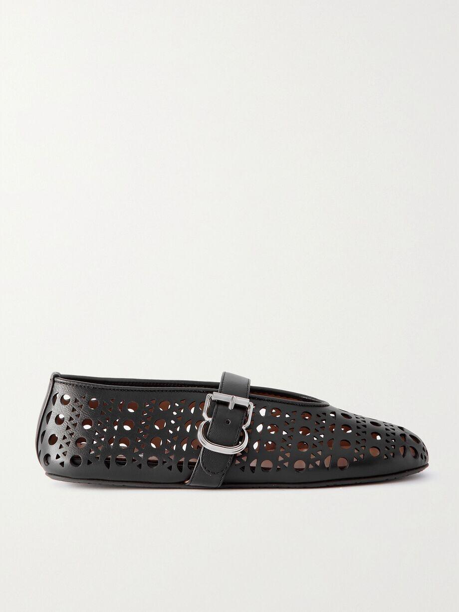 Perforated leather ballet pumps by ALAIA