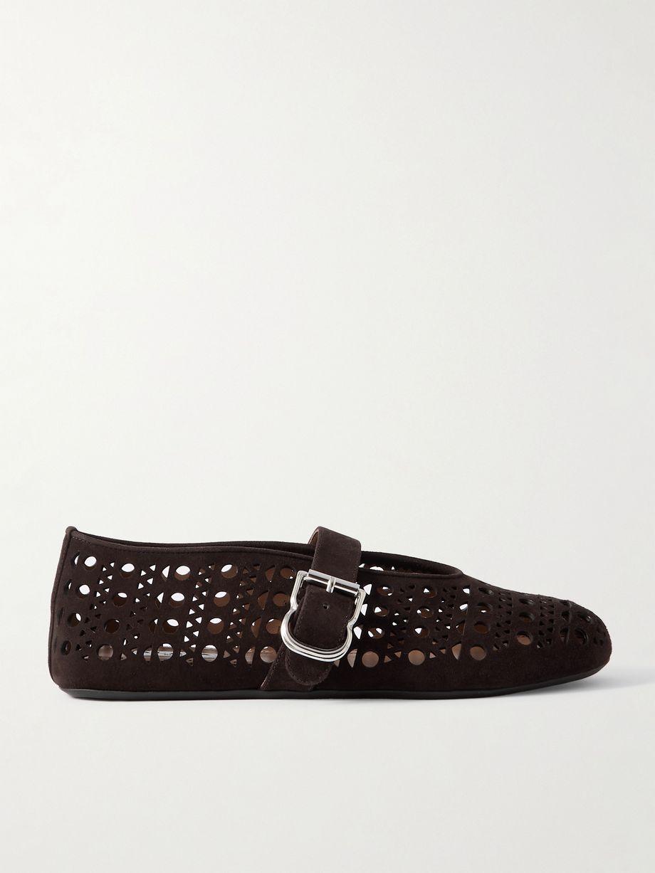 Perforated suede ballet flats by ALAIA