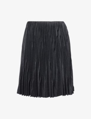 Pleated High-Rise Wool-Garbadine Mini Skirt by ALAIA