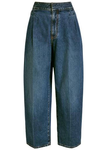 Pleated barrel-leg jeans by ALAIA