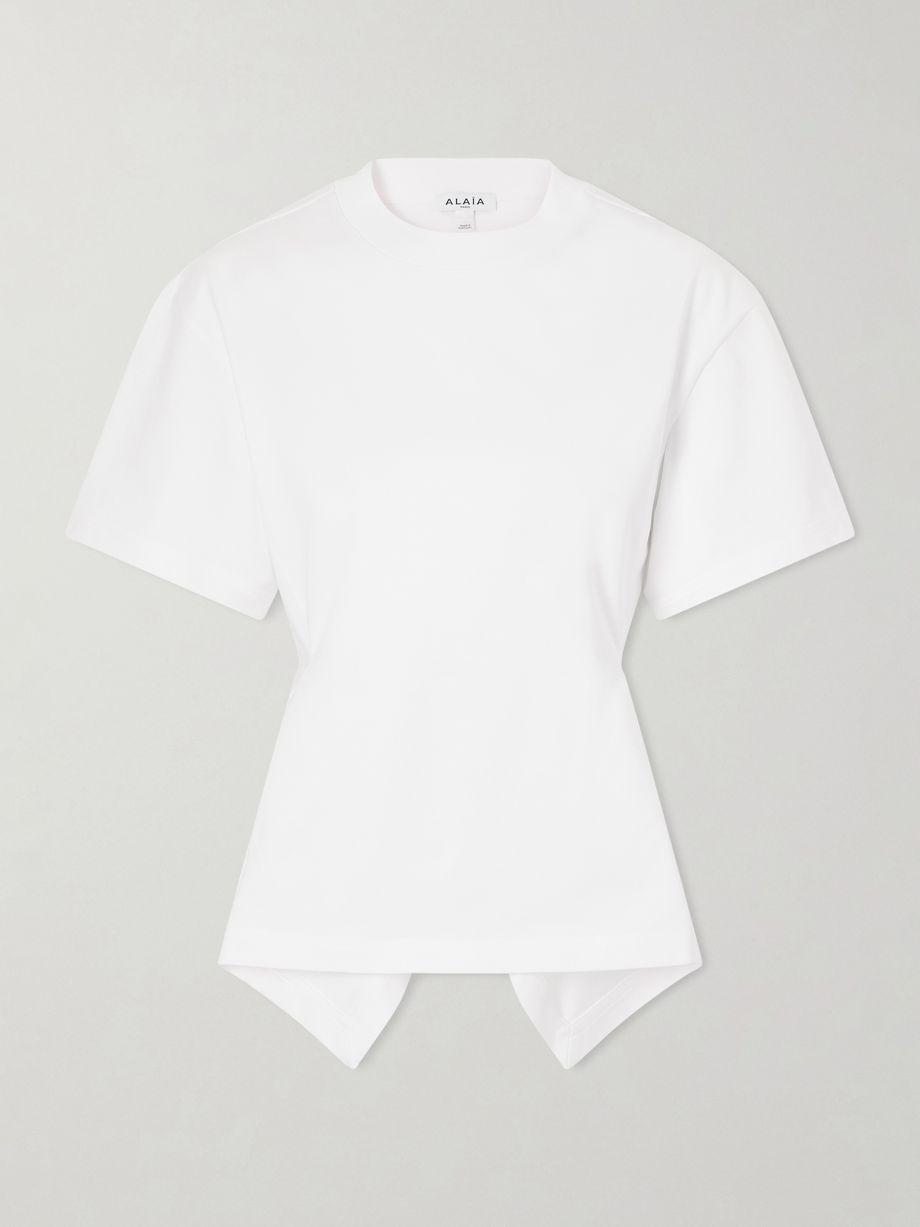 Pleated cotton-jersey T-shirt by ALAIA