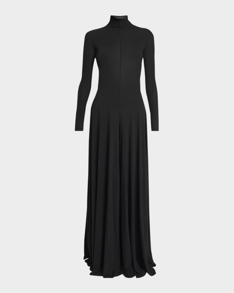 Sheer Open-Back Turtleneck Jumpsuit by ALAIA