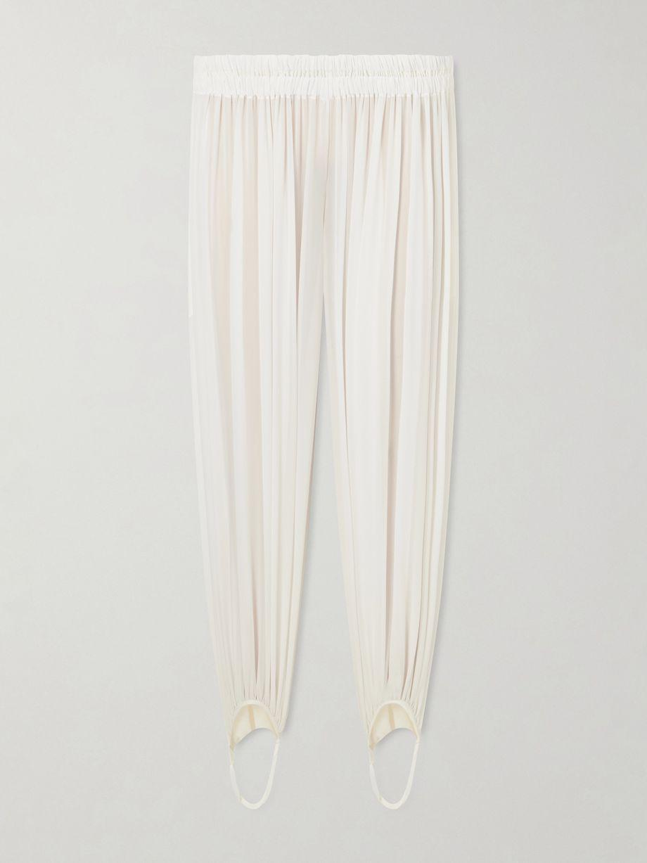 Shirred silk-blend georgette tapered pants by ALAIA